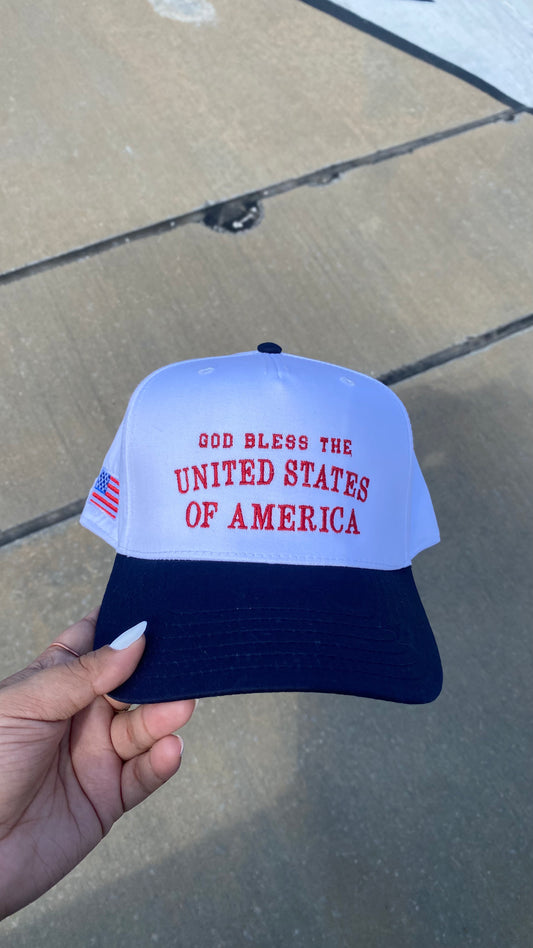 GOD BLESS THE USA TRUCKER HAT